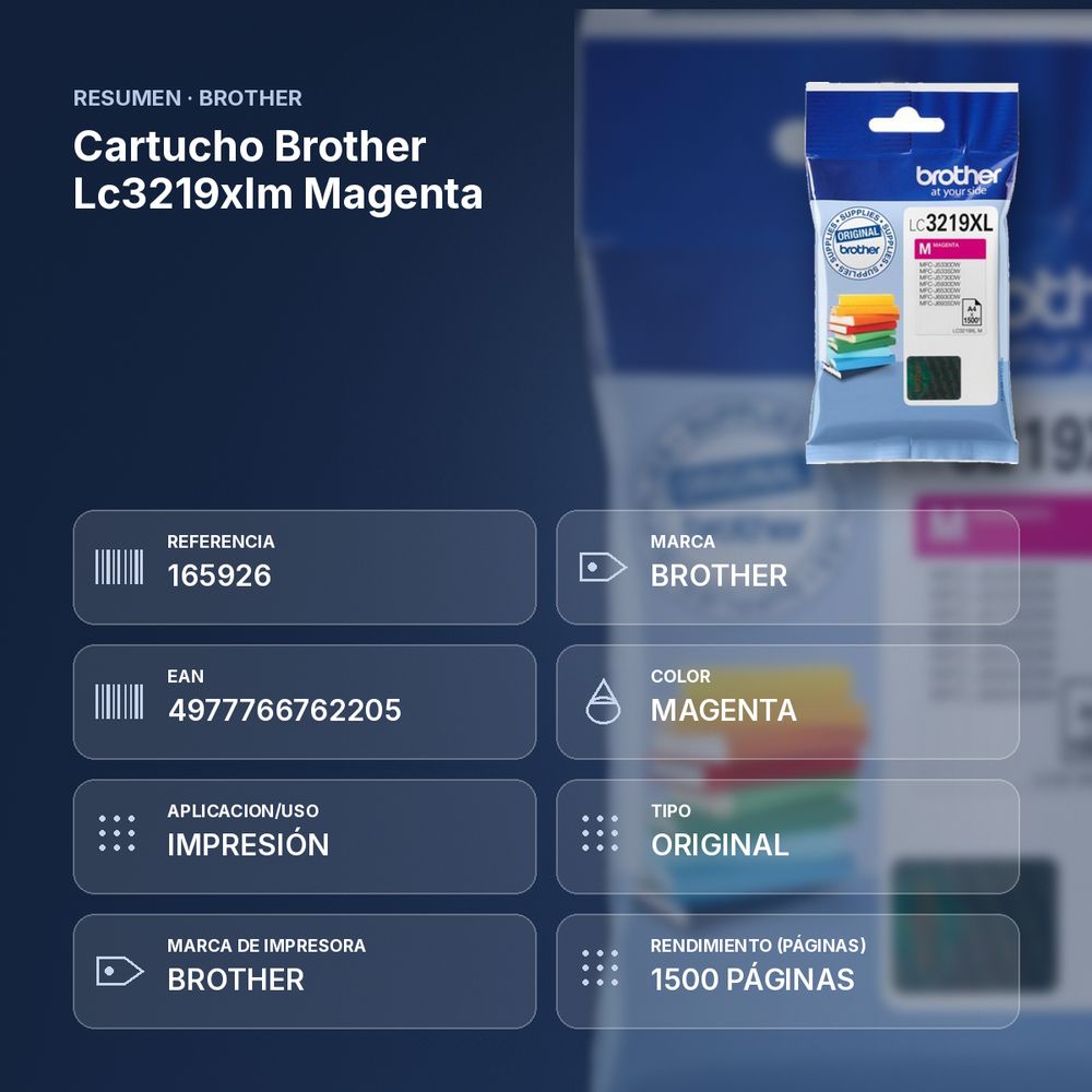 CARTUCHO BROTHER LC3219XLM MAGENTA - resumen de atributos