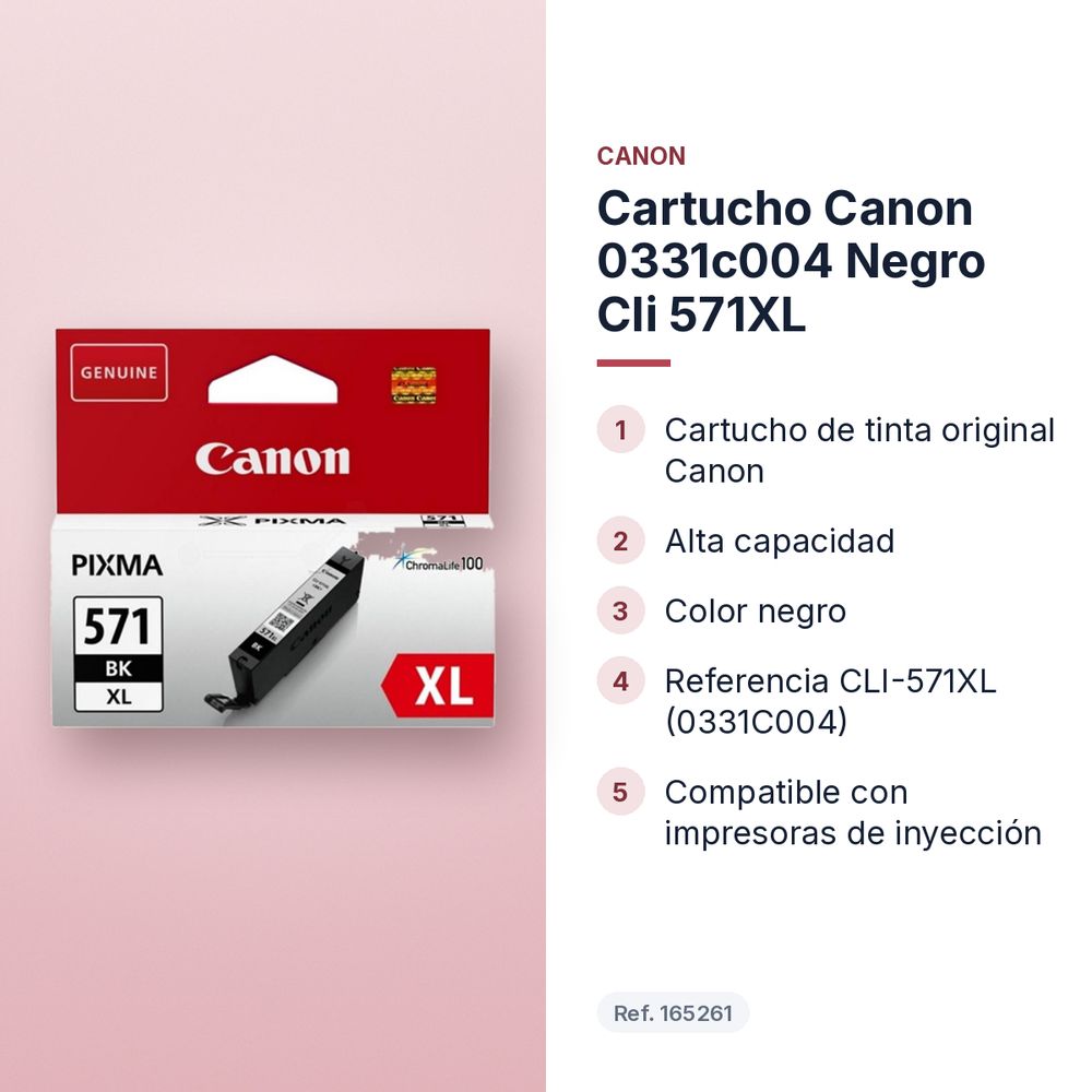 CARTUCHO CANON 0331C004 NEGRO CLI 571XL - características principales