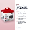 CARTUCHO CANON 1500XL BK/C/M/Y /PACK4 9182B004 - características principales