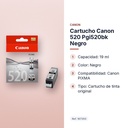 CARTUCHO CANON 520 PGI520BK NEGRO - características principales
