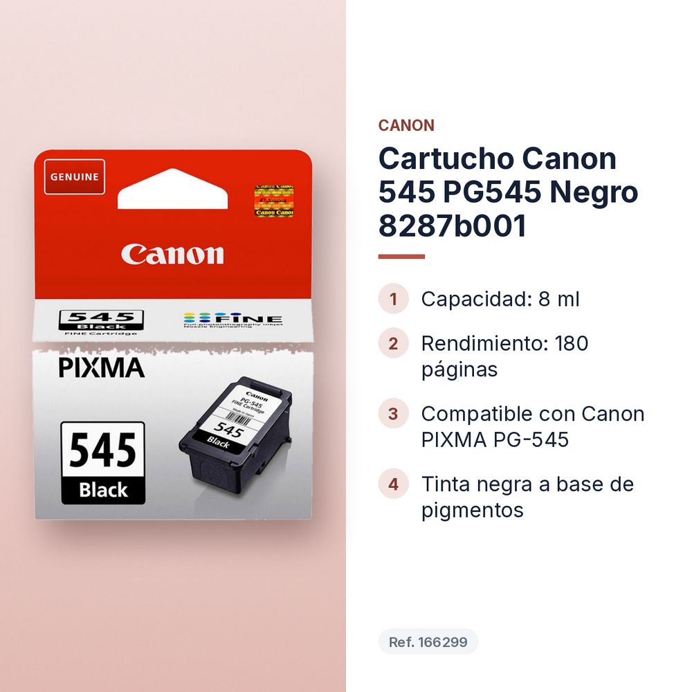 CARTUCHO CANON 545 PG545 NEGRO 8287B001 - características principales