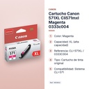 CARTUCHO CANON 571XL CLI571MXL MAGENTA 0333C004 - características principales
