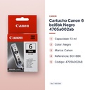 CARTUCHO CANON 6 BCI6BK NEGRO 4705A002AB - características principales