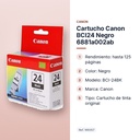 CARTUCHO CANON BCI24 NEGRO 6881A002AB - características principales
