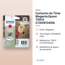 CARTUCHO DE TINTA MAGENTA EPSON T0613 C13T061340LB - características principales