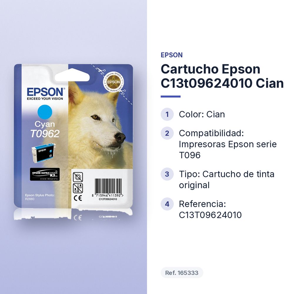 CARTUCHO EPSON C13T09624010 CIAN - características principales