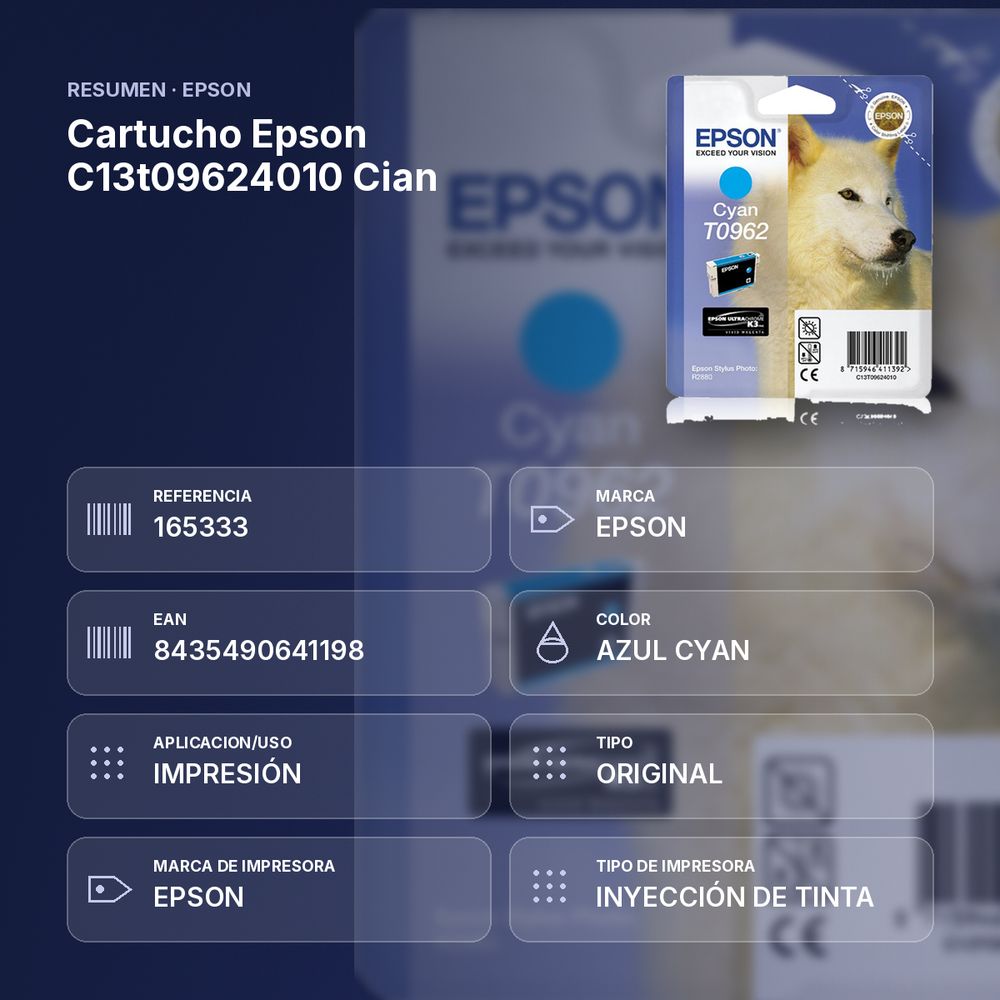 CARTUCHO EPSON C13T09624010 CIAN - resumen de atributos