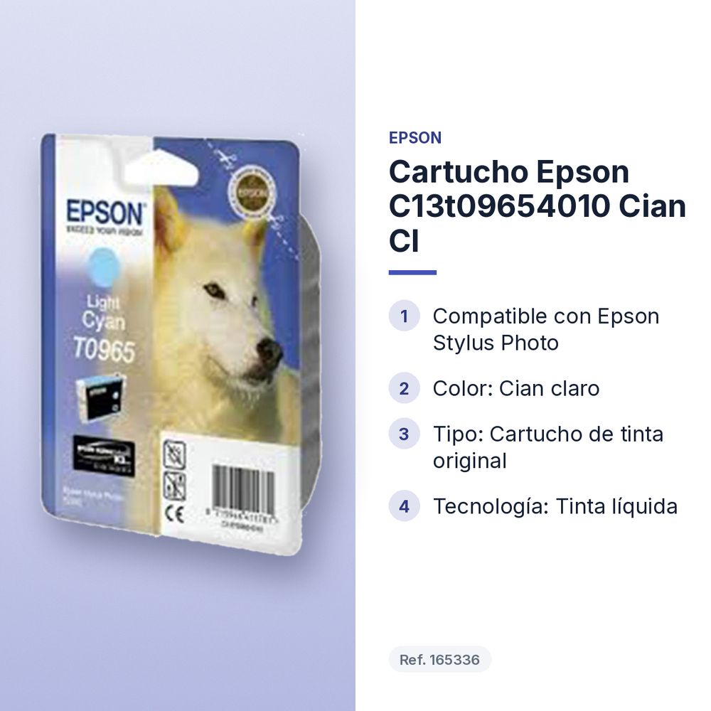 CARTUCHO EPSON C13T09654010 CIAN CL - características principales