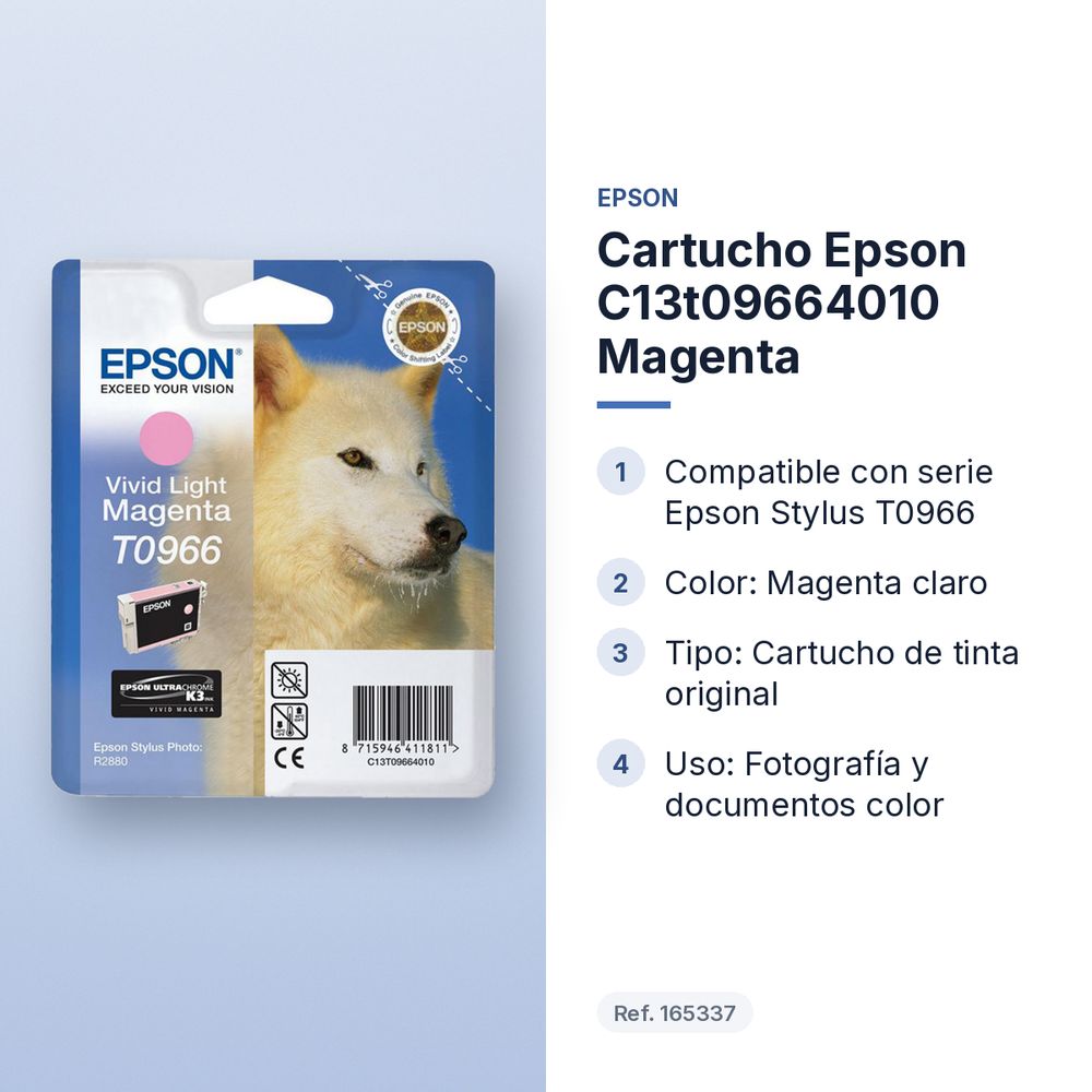 CARTUCHO EPSON C13T09664010 MAGENTA - características principales