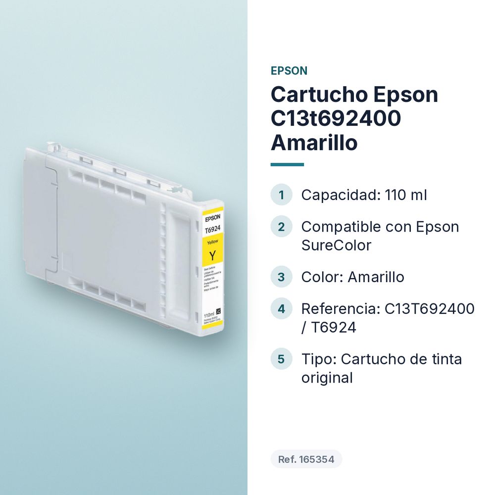 CARTUCHO EPSON C13T692400 AMARILLO - características principales
