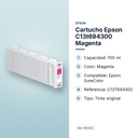 CARTUCHO EPSON C13T694300 MAGENTA - características principales