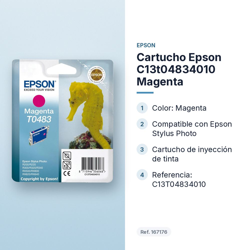 CARTUCHO EPSON C13T04834010 MAGENTA  - características principales