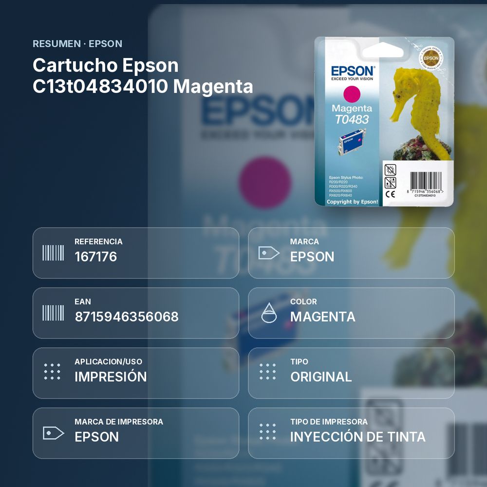 CARTUCHO EPSON C13T04834010 MAGENTA  - resumen de atributos