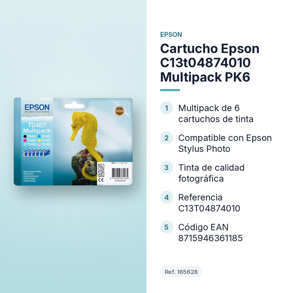 CARTUCHO EPSON C13T04874010 MULTIPACK PK6 - características principales