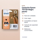 CARTUCHO EPSON T0711H NEGRO PACK2 - características principales