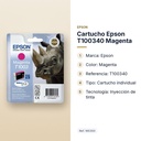 CARTUCHO EPSON T100340 MAGENTA - características principales