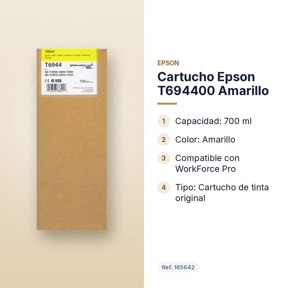 CARTUCHO EPSON T694400 AMARILLO - características principales