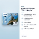 CARTUCHO EPSON T7021 NEGRO  * - características principales