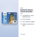 CARTUCHO EPSON T7034 AMARILLO * - características principales