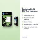 CARTUCHO HP 15 C6615DE NEGRO AC - características principales
