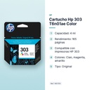 CARTUCHO HP 303 T6N01AE COLOR - características principales