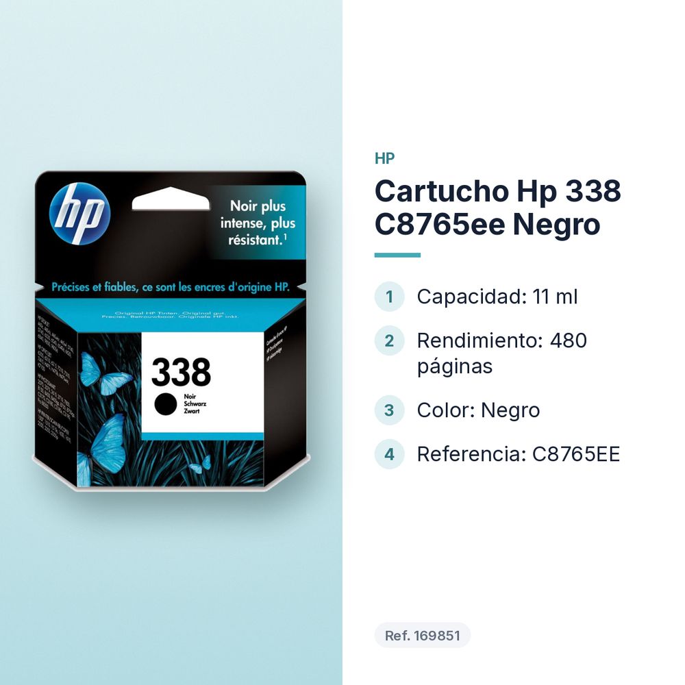 CARTUCHO HP 338 C8765EE NEGRO - características principales