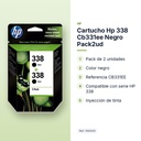 CARTUCHO HP 338 CB331EE NEGRO PACK2UD - características principales