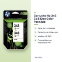 CARTUCHO HP 343 CB332EE COLOR PACK2UD - características principales