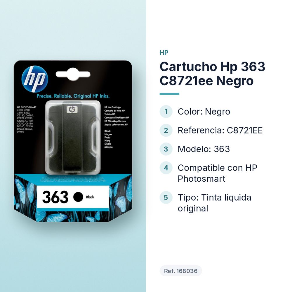 CARTUCHO HP 363 C8721EE NEGRO - características principales