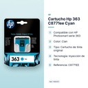 CARTUCHO HP 363 C8771EE CYAN - características principales