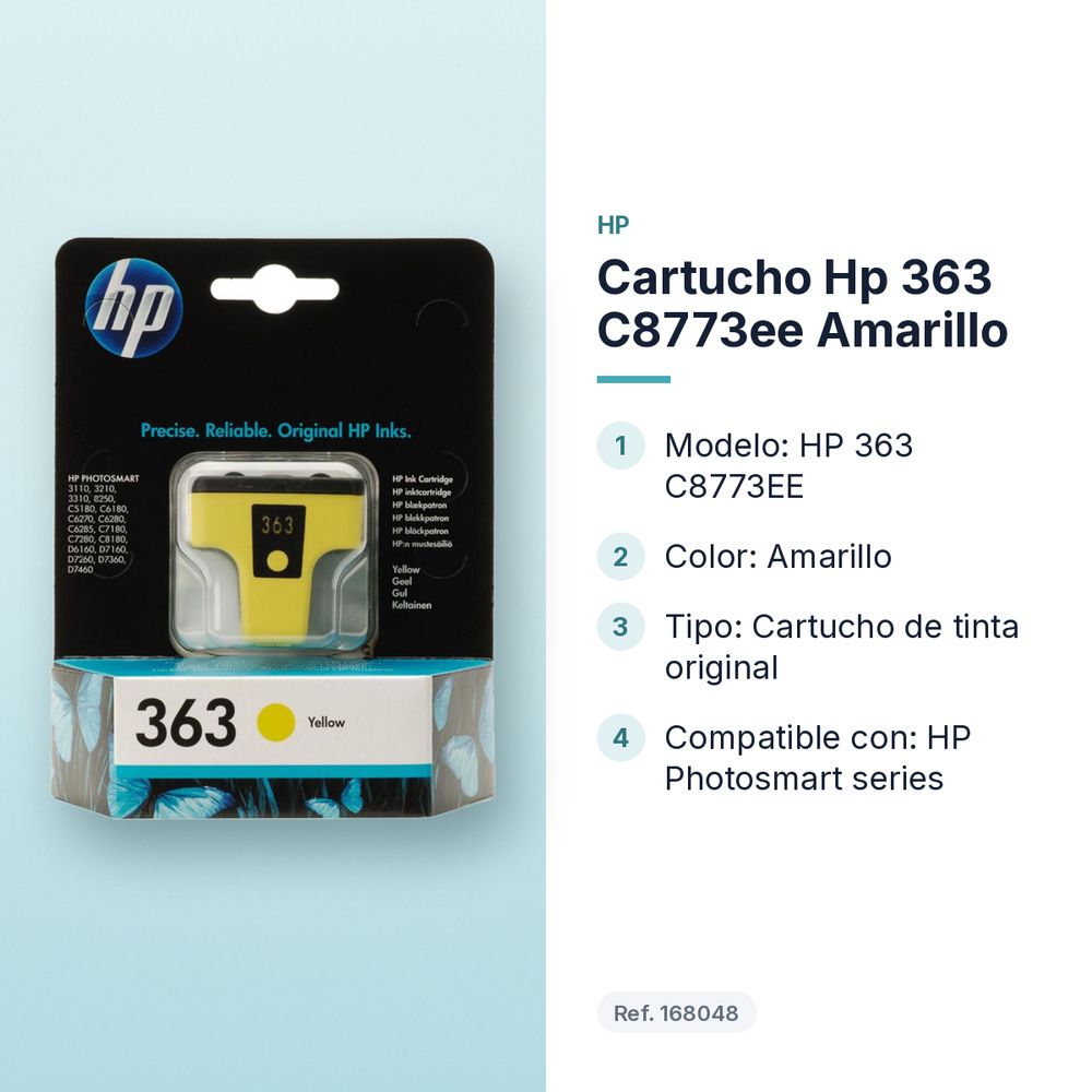 CARTUCHO HP 363 C8773EE AMARILLO - características principales