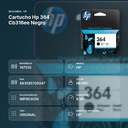CARTUCHO HP 364 CB316EE NEGRO - resumen de atributos