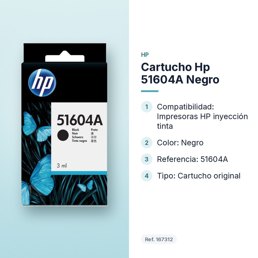 CARTUCHO HP 51604A NEGRO - características principales