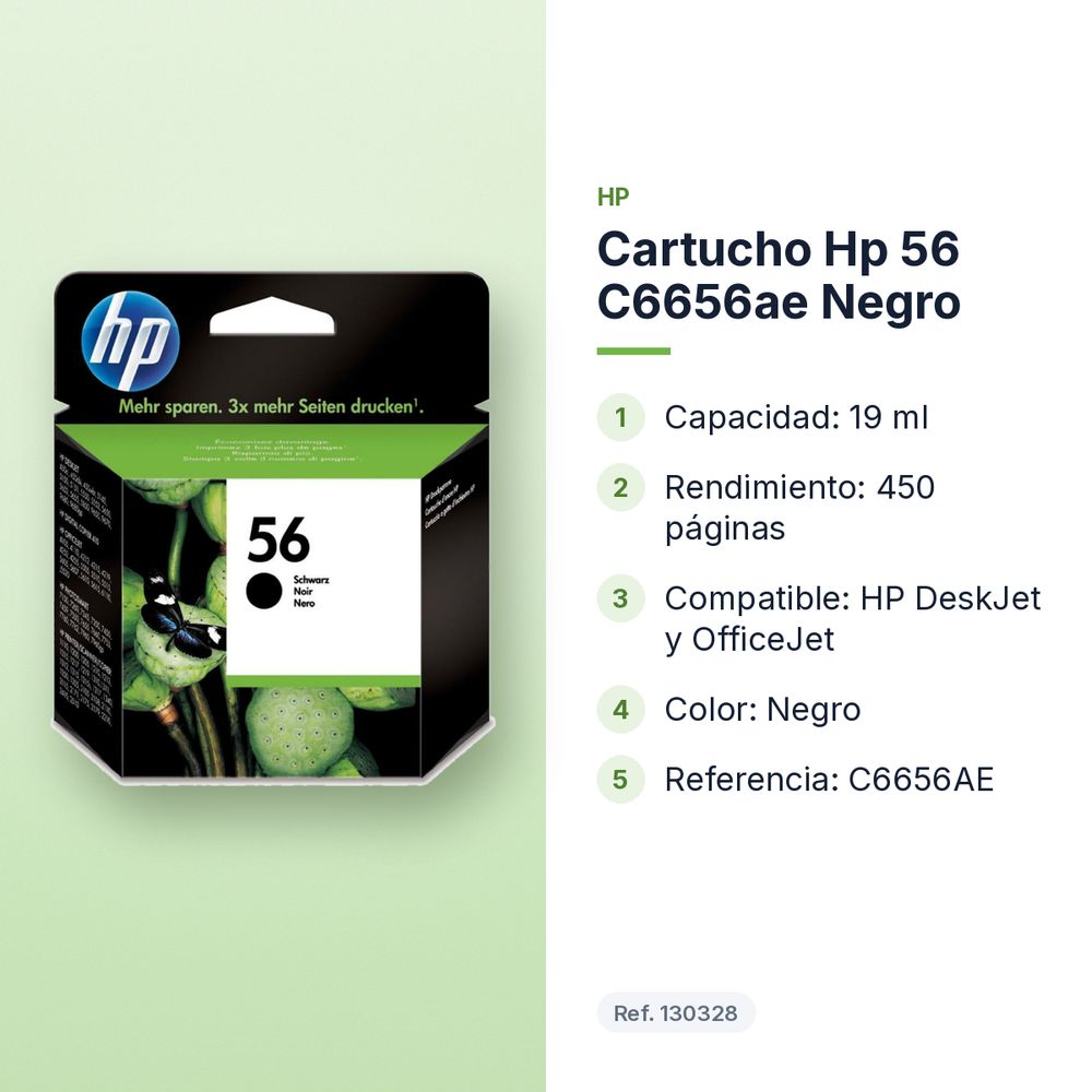 CARTUCHO HP 56 C6656AE NEGRO - características principales