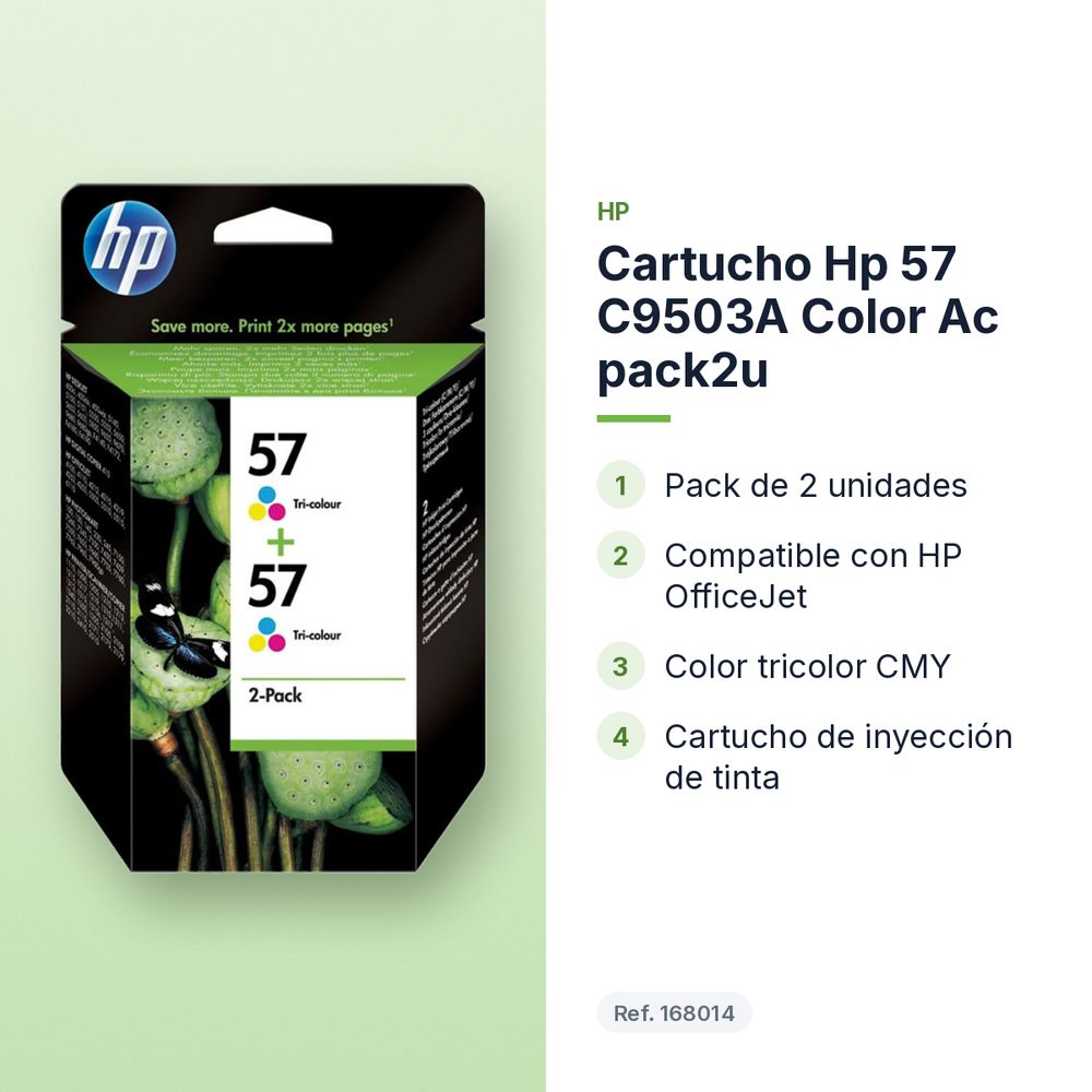 CARTUCHO HP 57 C9503A COLOR AC PACK2U - características principales