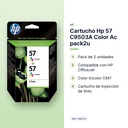 CARTUCHO HP 57 C9503A COLOR AC PACK2U - características principales