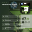 CARTUCHO HP 62XL NEGRO - resumen de atributos