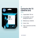 CARTUCHO HP 72 C9401A GRIS - características principales