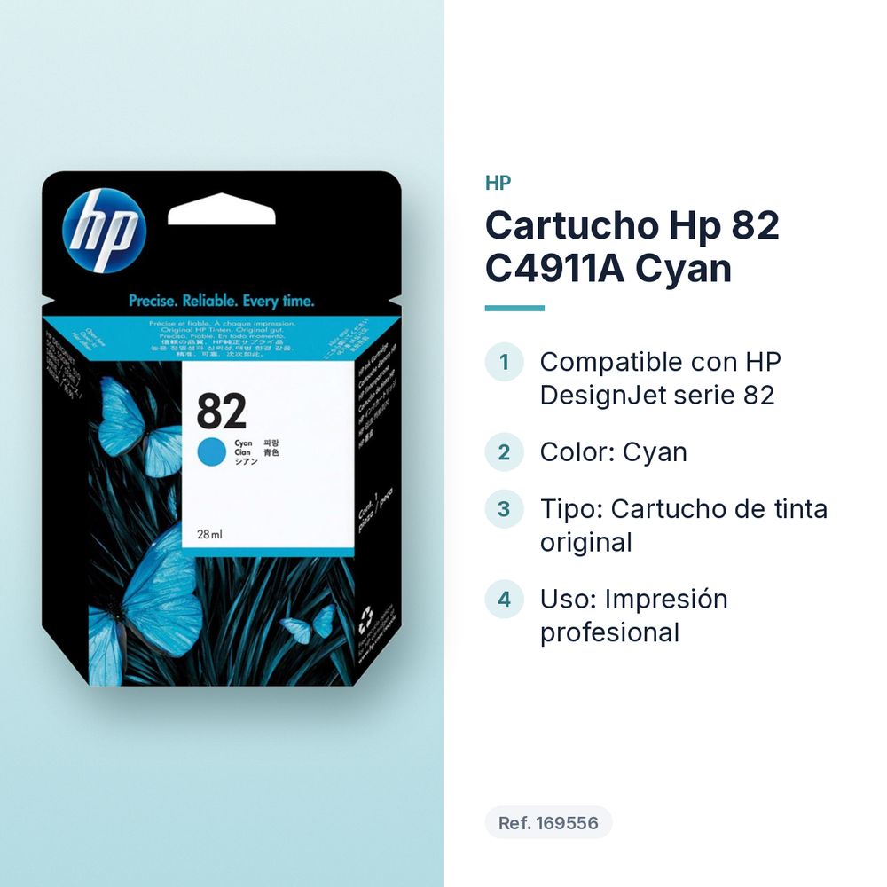 CARTUCHO HP 82 C4911A CYAN - características principales
