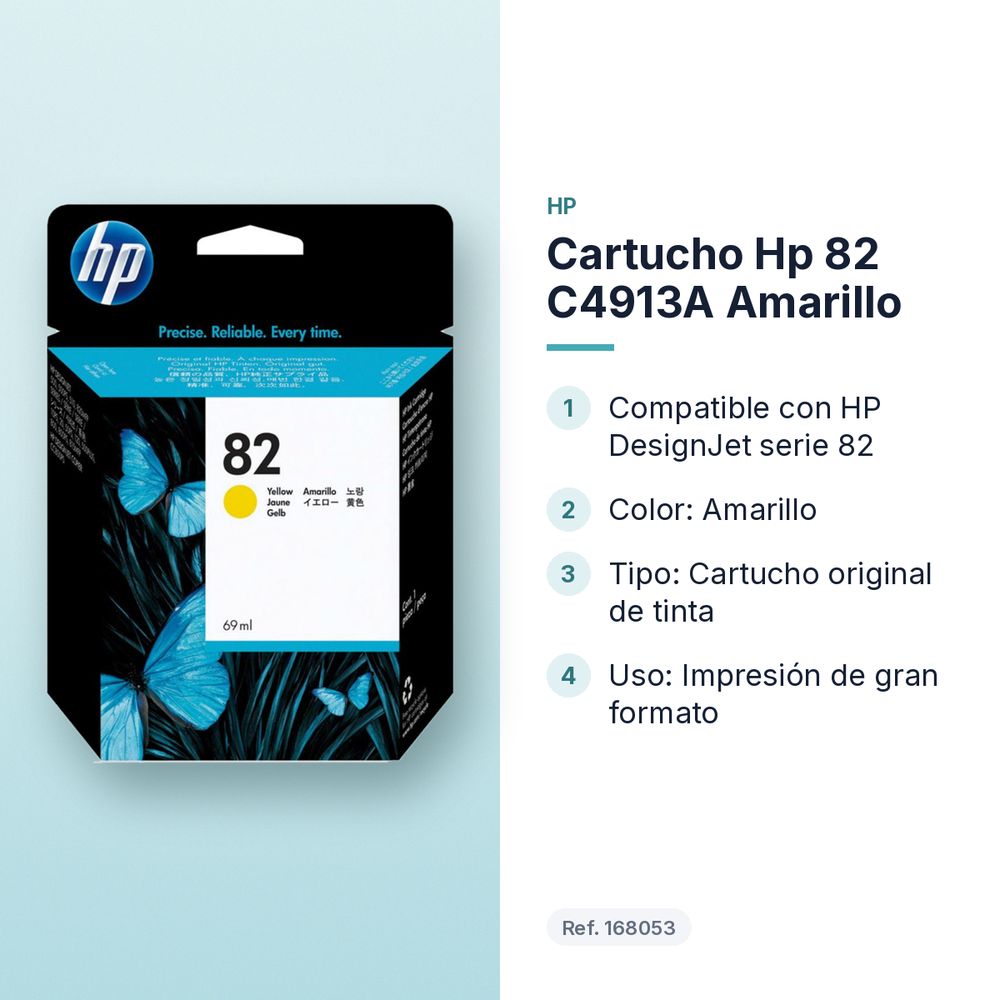 CARTUCHO HP 82 C4913A AMARILLO - características principales