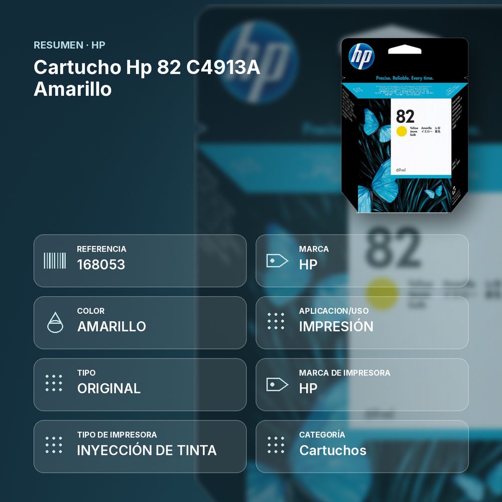 CARTUCHO HP 82 C4913A AMARILLO - resumen de atributos