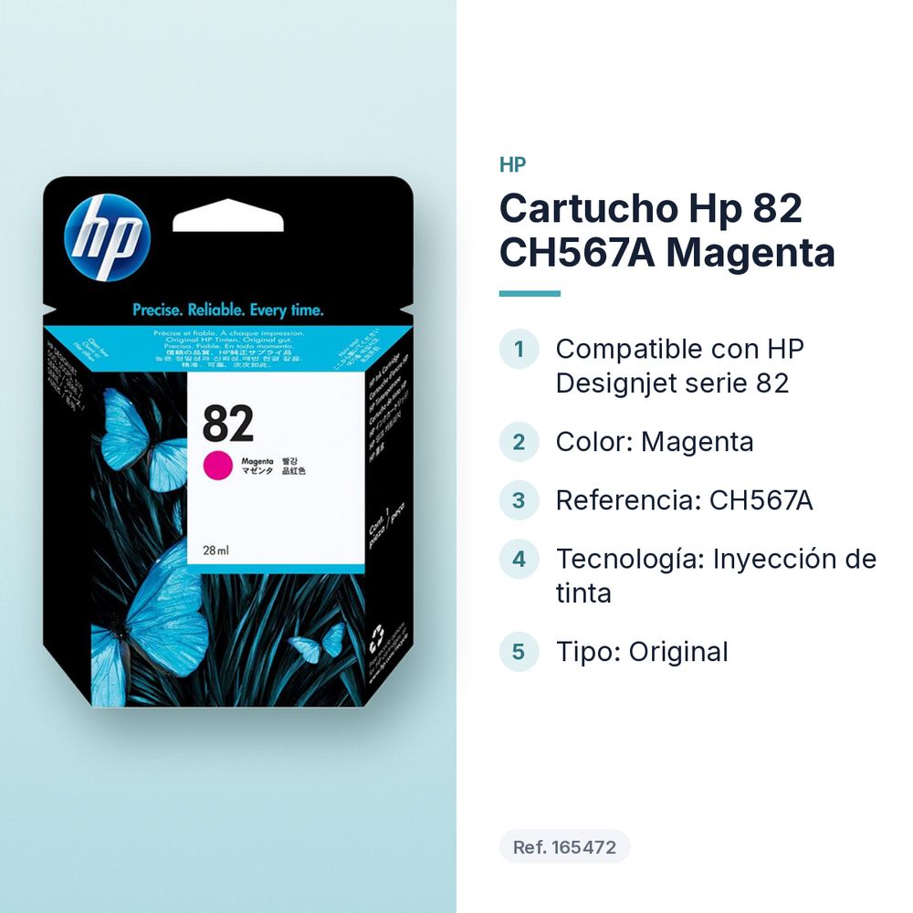 CARTUCHO HP 82 CH567A MAGENTA - características principales