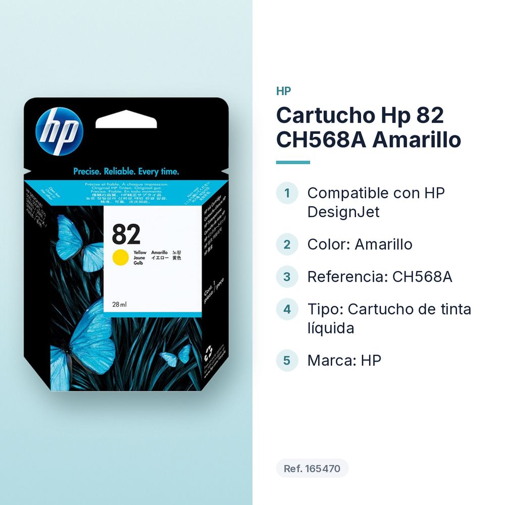 CARTUCHO HP 82 CH568A AMARILLO - características principales