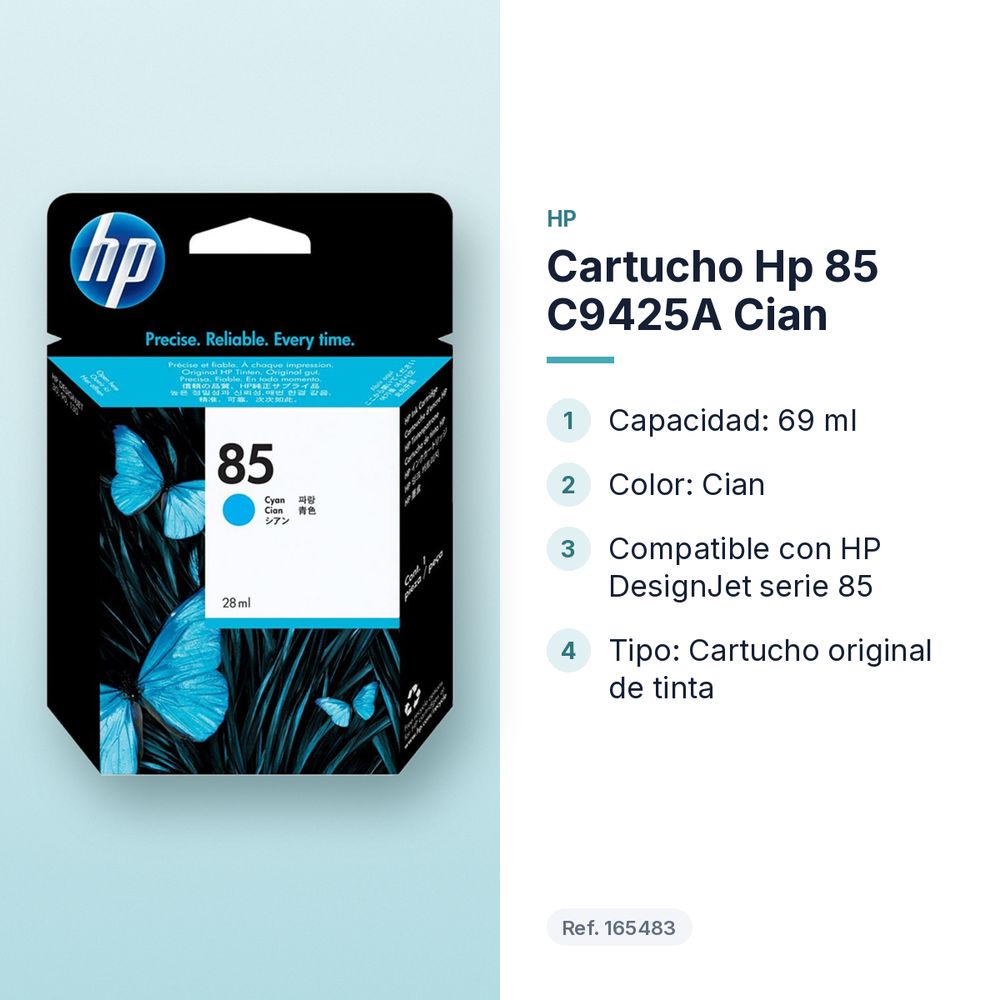 CARTUCHO HP 85 C9425A CIAN - características principales