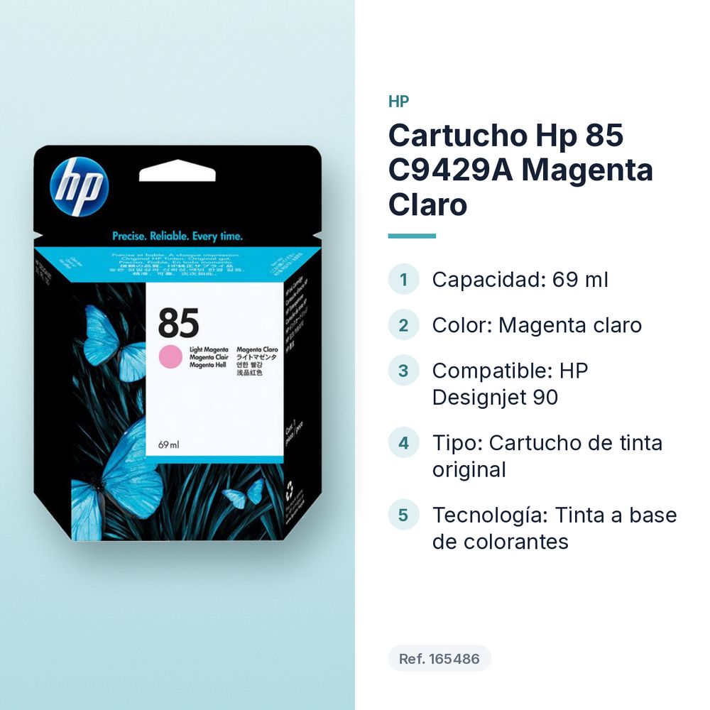 CARTUCHO HP 85 C9429A MAGENTA CLARO - características principales