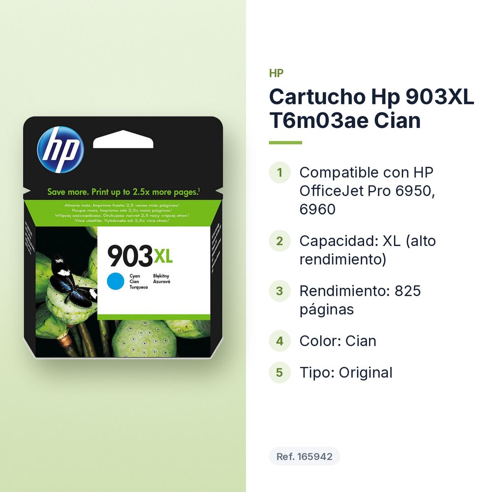 CARTUCHO HP 903XL T6M03AE CIAN - características principales