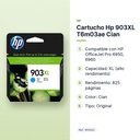 CARTUCHO HP 903XL T6M03AE CIAN - características principales