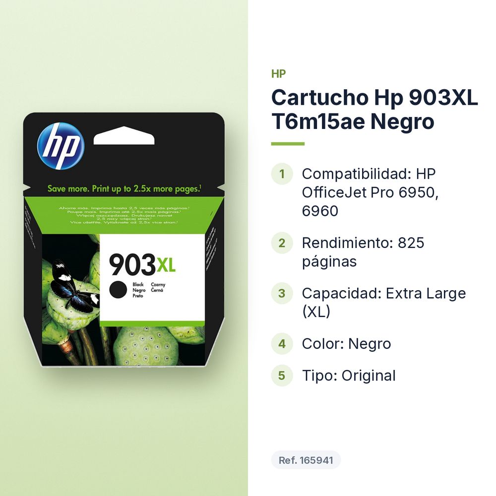 CARTUCHO HP 903XL T6M15AE NEGRO - características principales