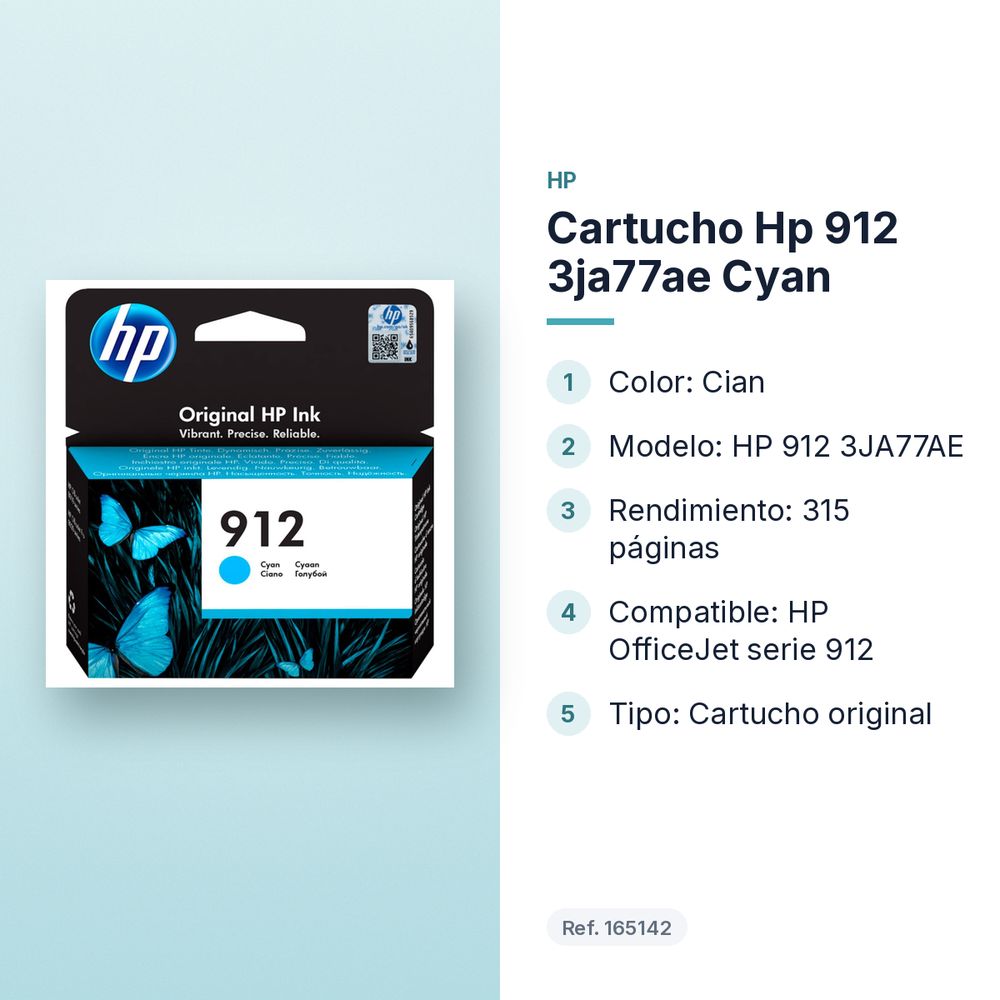 CARTUCHO HP 912 3JA77AE CYAN - características principales