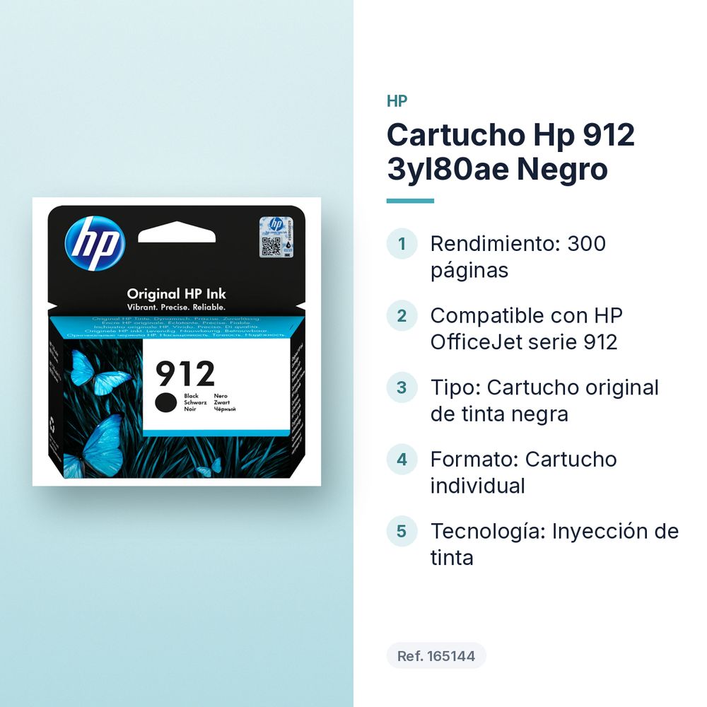CARTUCHO HP 912 3YL80AE NEGRO - características principales